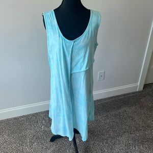 Lulu B Turquoise Sleeveless Layered Tie Dye Dress Size M